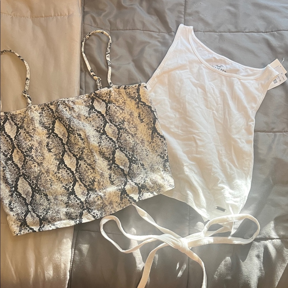Hollister Snake Print and White Camisole Set